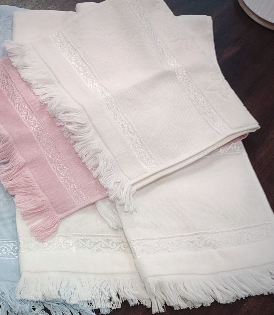 7Κ. Ζακάρ βελουτέ πετσέτα με κρόσσι για κέντημα