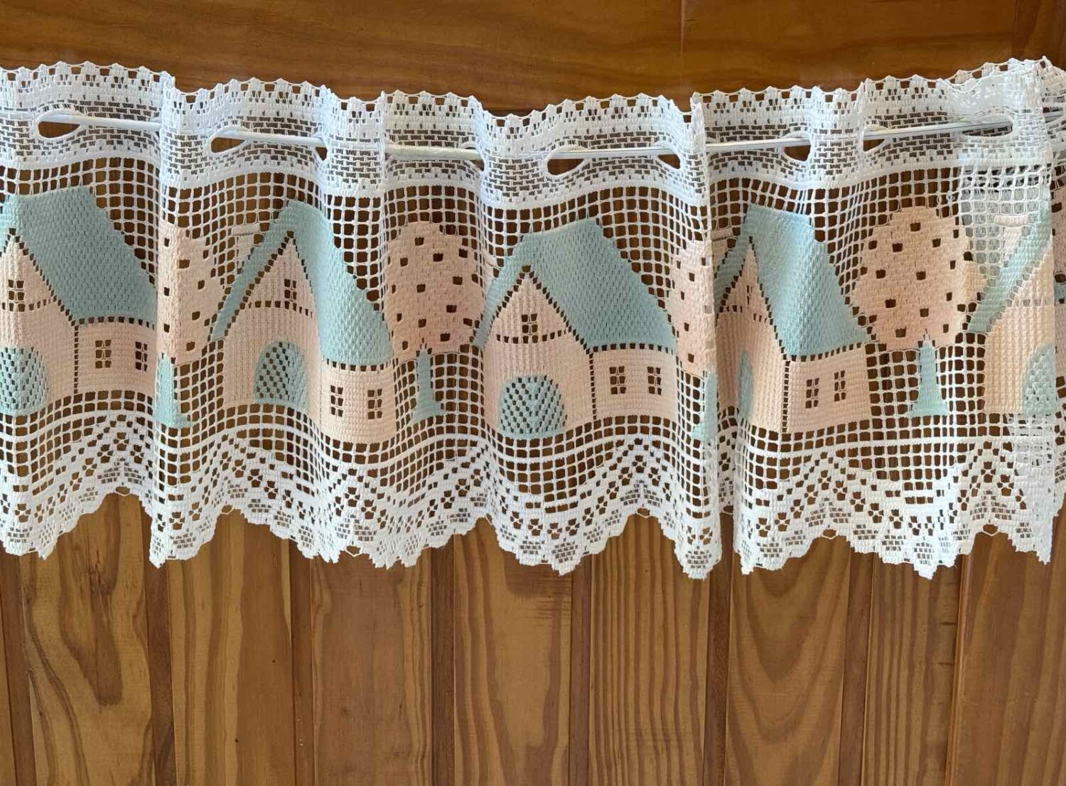 Δαντελοχωριό- Κουρτινάκι Λαμπρικέν Διπλής Όψης - Image 2