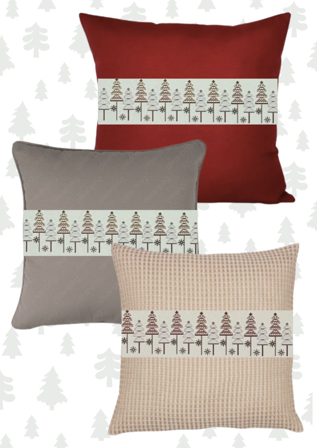 DIY Κιτ Κεντήματος Χριστουγεννιάτικου Μαξιλαριού 40x40cm